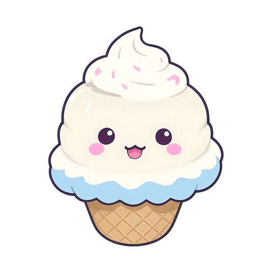Cute Ice Cream Cone - Sticker - Heat Press Transfer