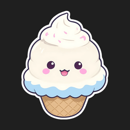 Cute Ice Cream Cone - Sticker - Heat Press Transfer