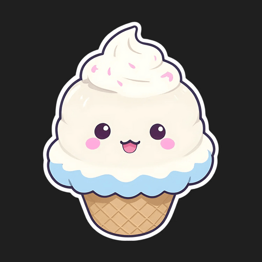 Cute Ice Cream Cone - Sticker - Heat Press Transfer