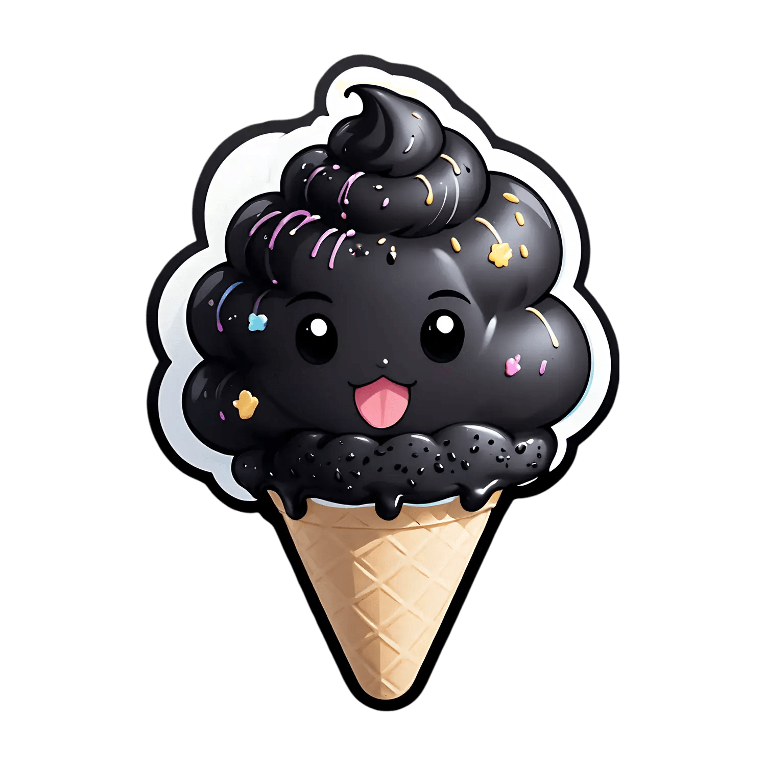 Cute Ice Cream Cone - Sticker - Heat Press Transfer