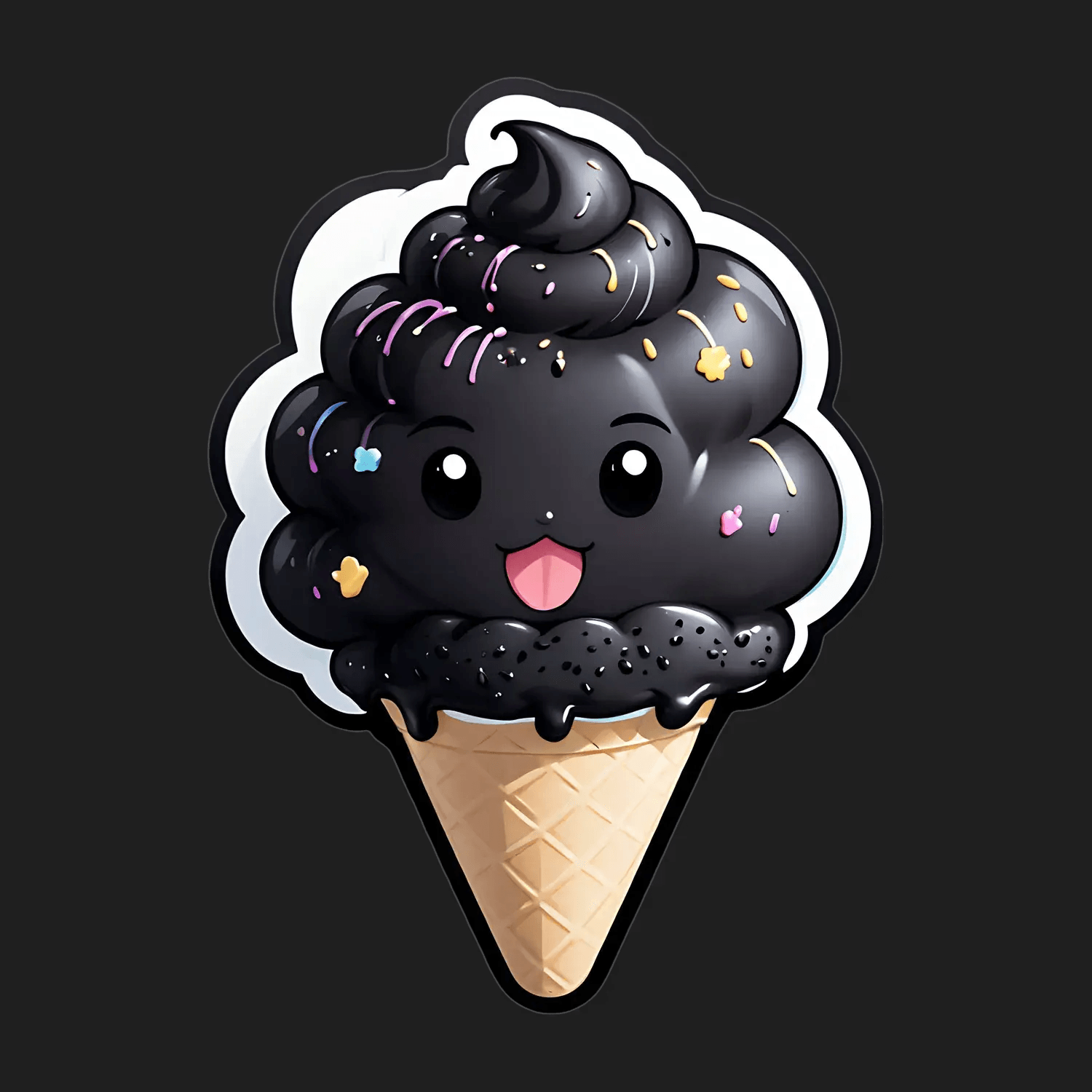 Cute Ice Cream Cone - Sticker - Heat Press Transfer