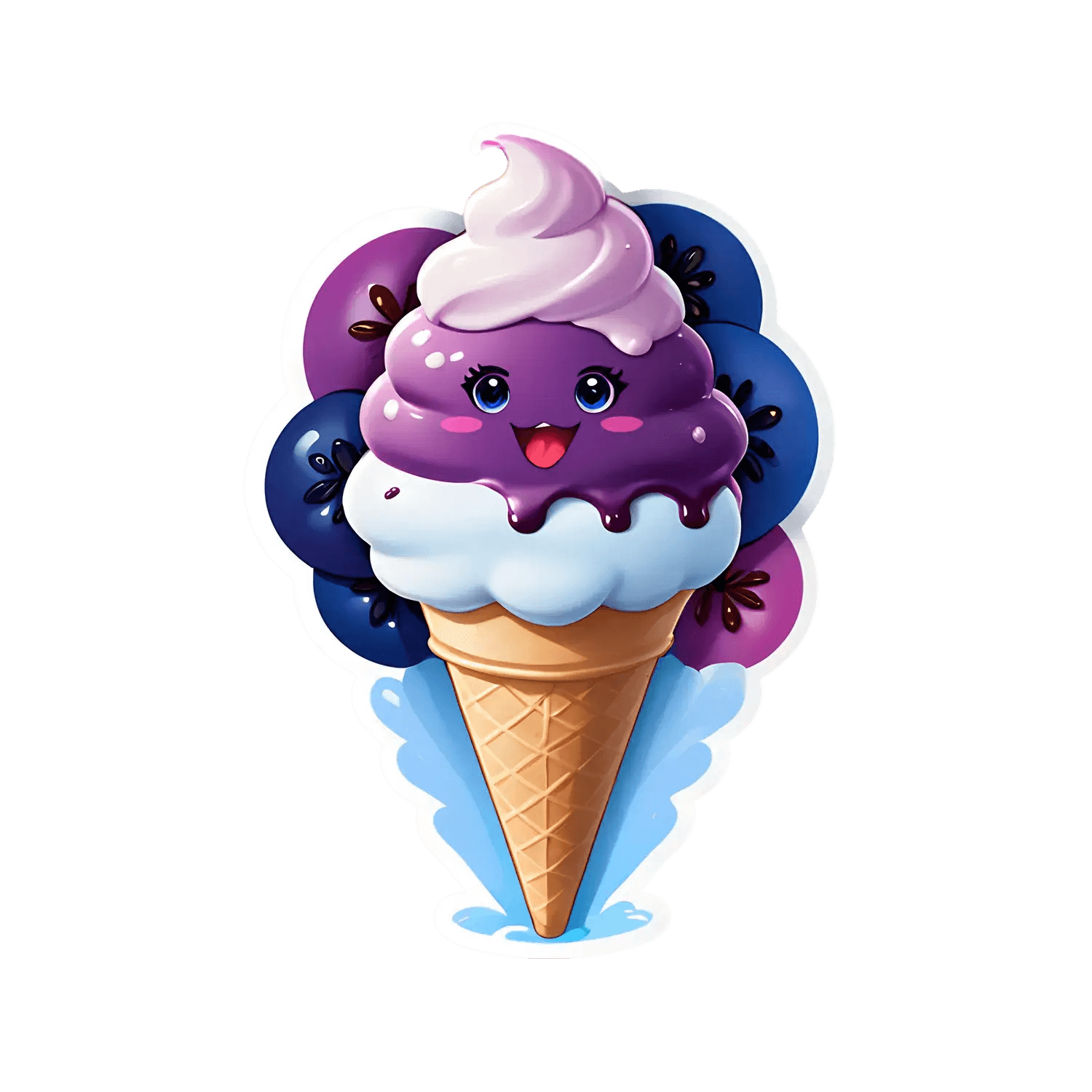Cute Ice Cream Cone - Sticker - Heat Press Transfer