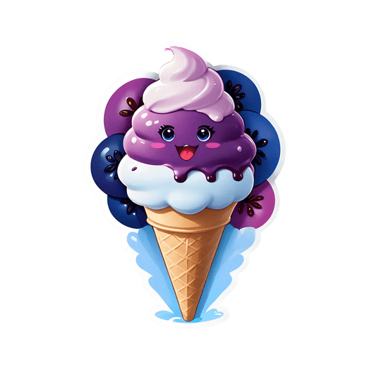Cute Ice Cream Cone - Sticker - Heat Press Transfer