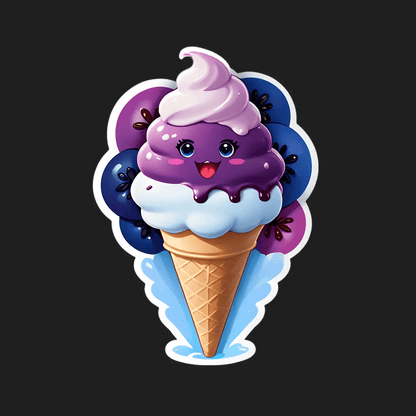 Cute Ice Cream Cone - Sticker - Heat Press Transfer
