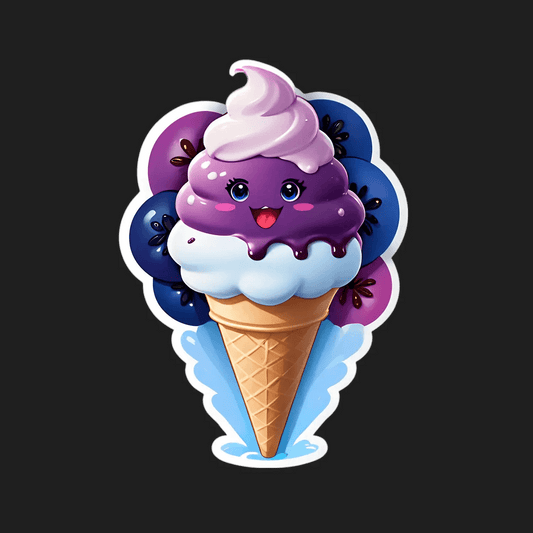 Cute Ice Cream Cone - Sticker - Heat Press Transfer
