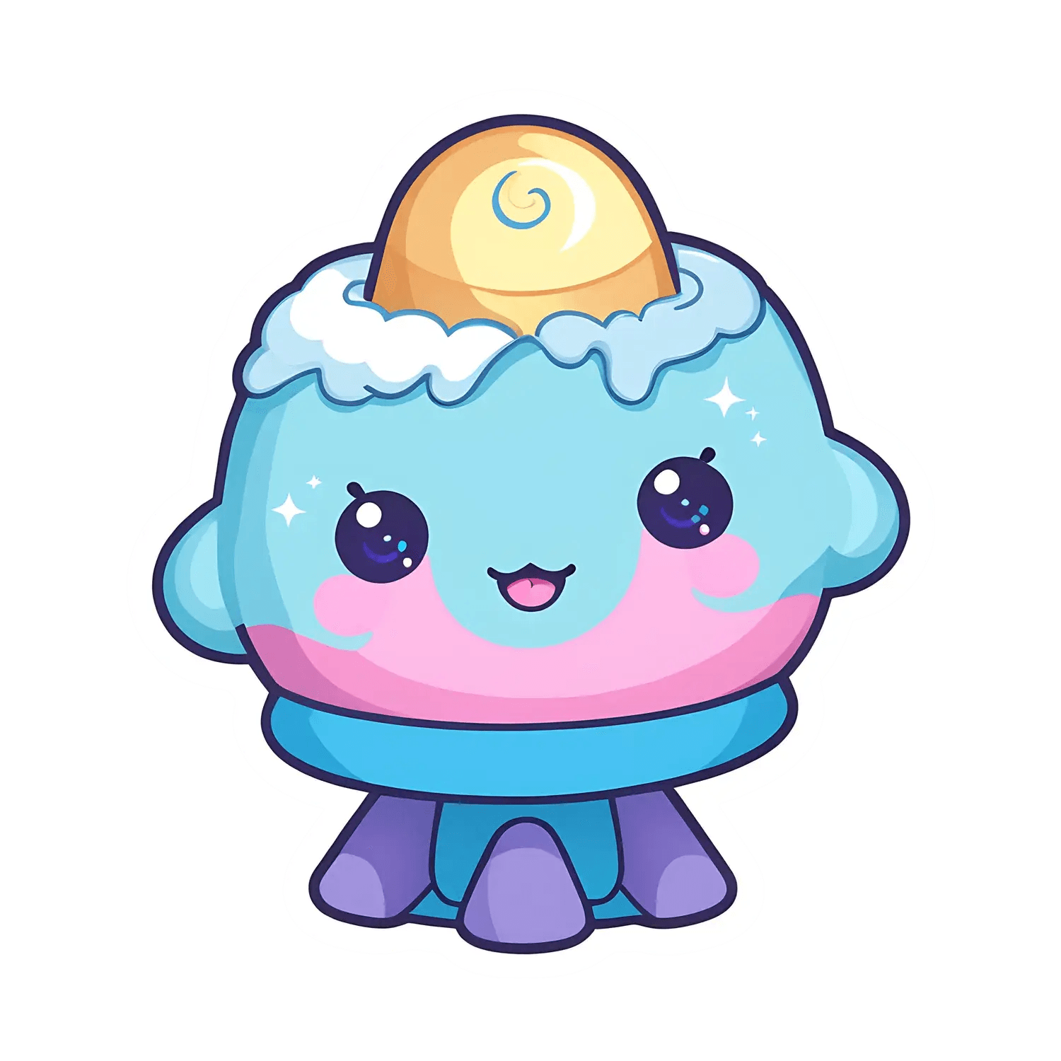 Cute Ice Cream - Kawaii Sticker - Heat Press Transfer