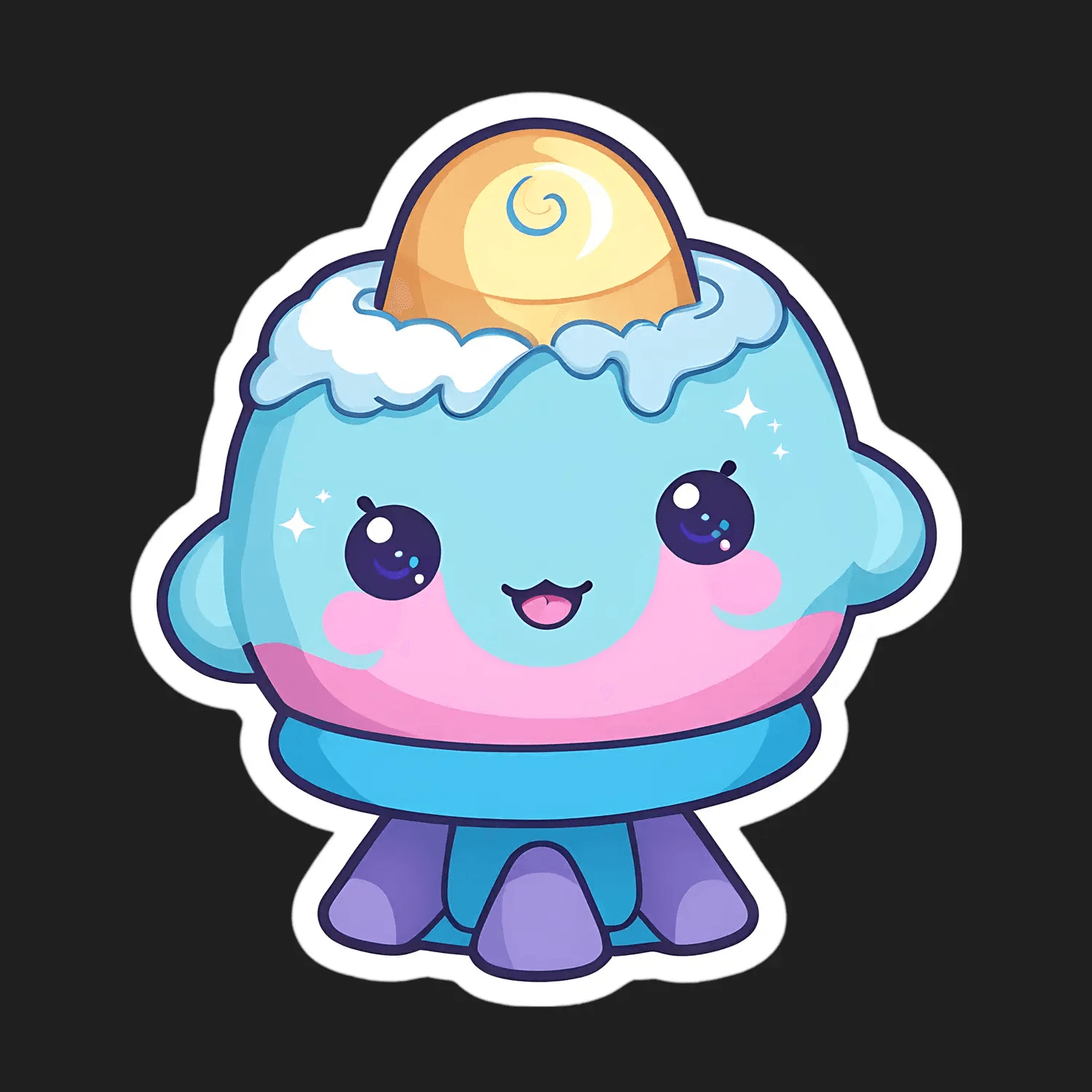 Cute Ice Cream - Kawaii Sticker - Heat Press Transfer
