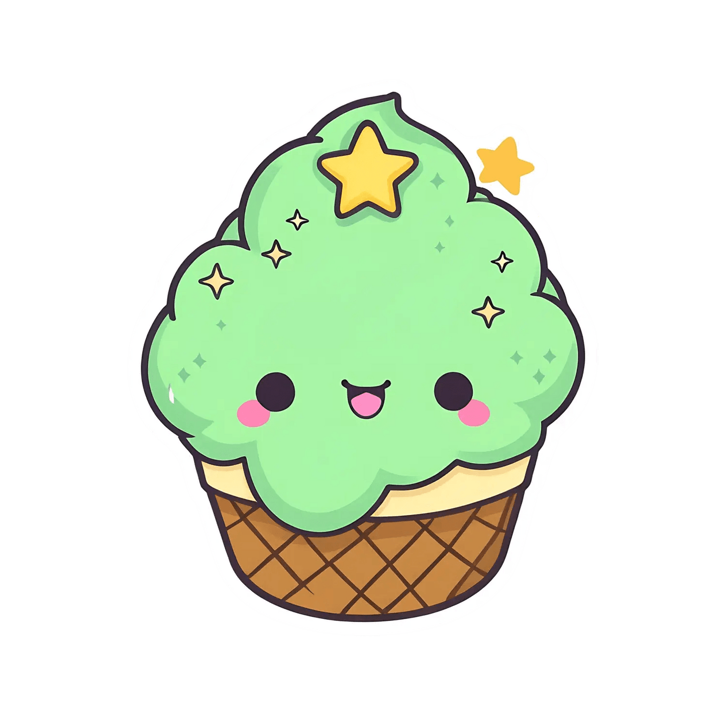 Cute Ice Cream Sticker - Adorable Dessert Theme - Heat Press Transfer