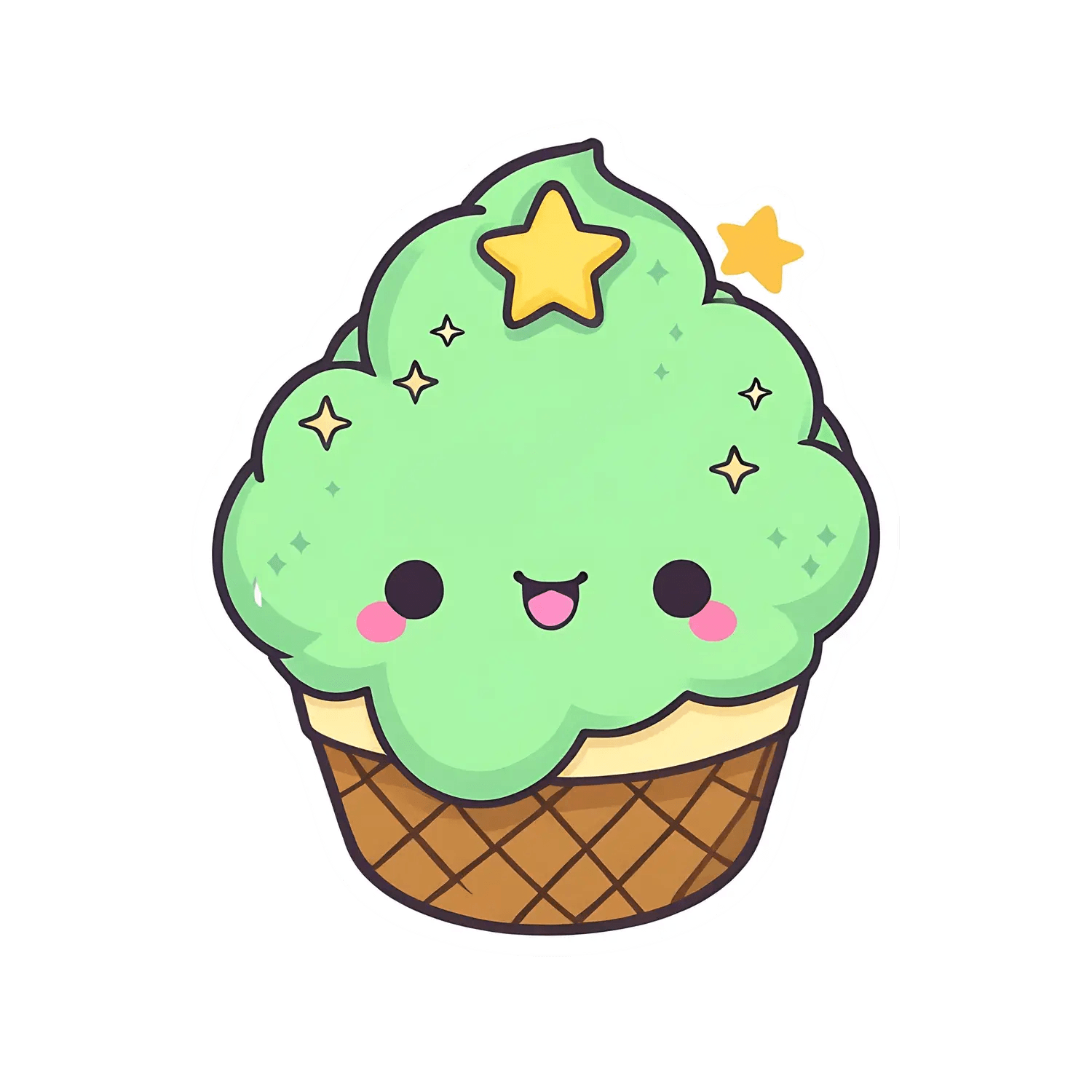 Cute Ice Cream Sticker - Adorable Dessert Theme - Heat Press Transfer