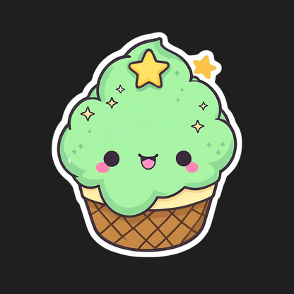 Cute Ice Cream Sticker - Adorable Dessert Theme - Heat Press Transfer