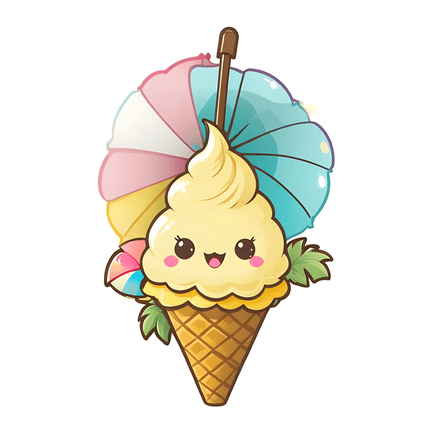 Cute Ice Cream - Sticker - Heat Press Transfer