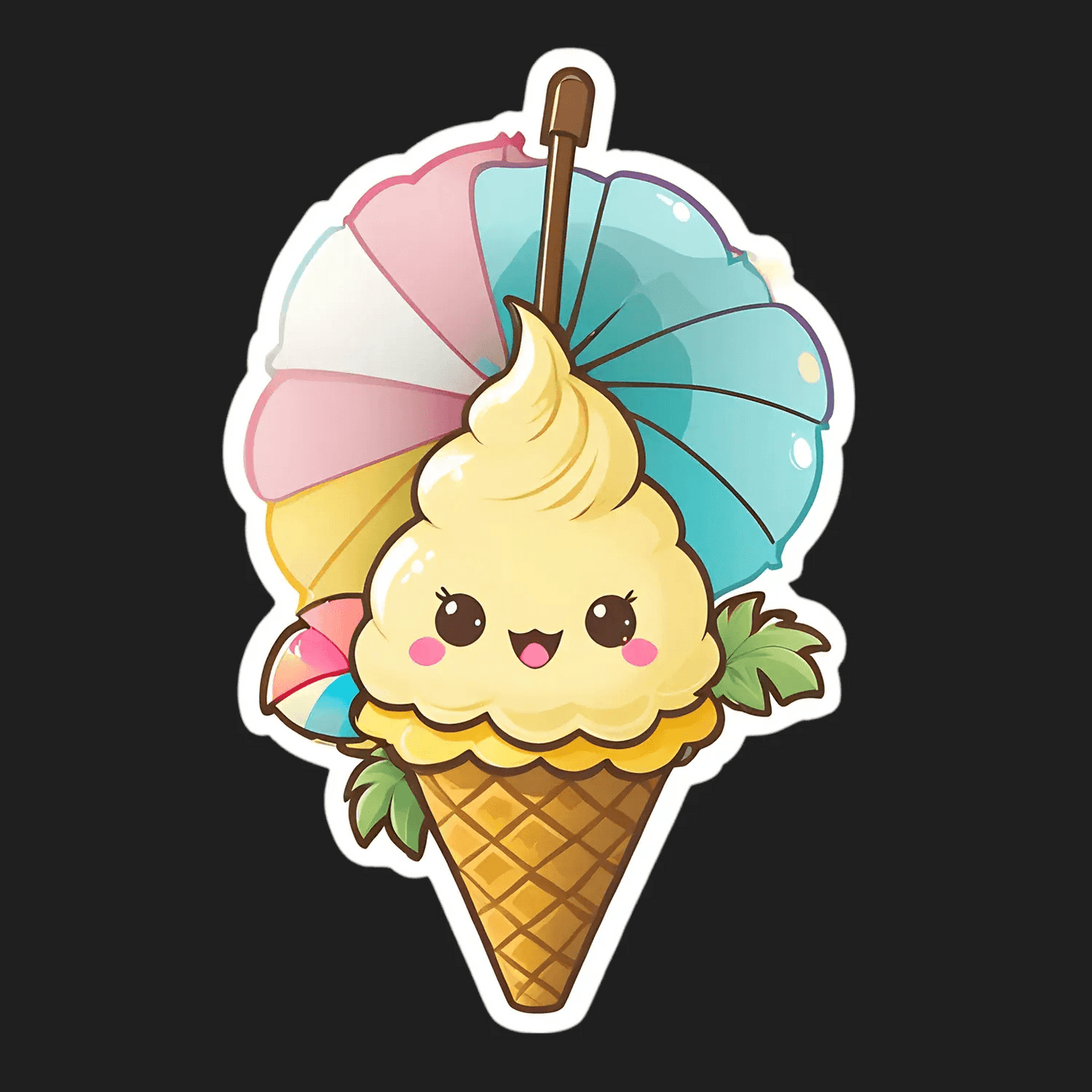 Cute Ice Cream - Sticker - Heat Press Transfer