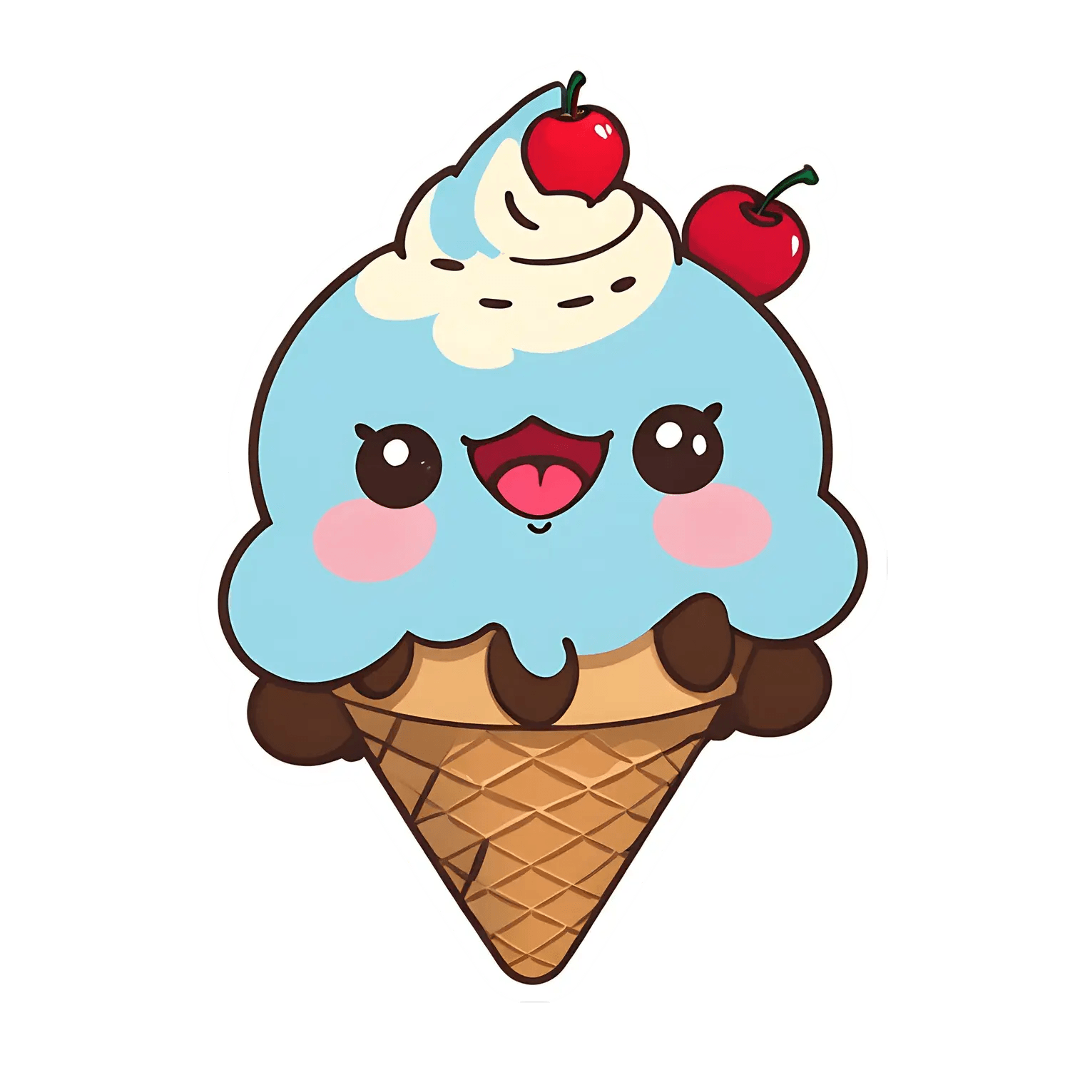 Cute Ice Cream - Sticker - Heat Press Transfer