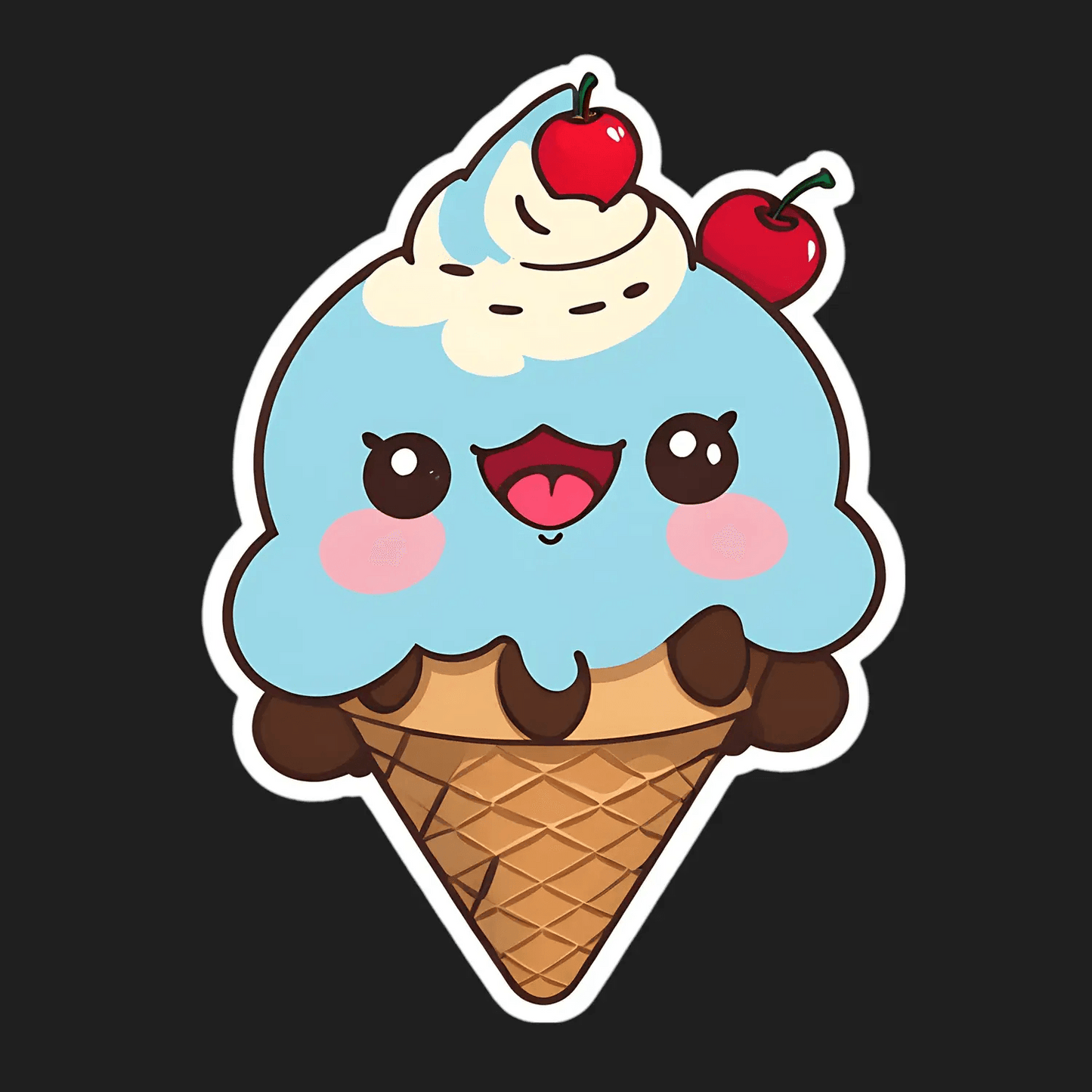 Cute Ice Cream - Sticker - Heat Press Transfer