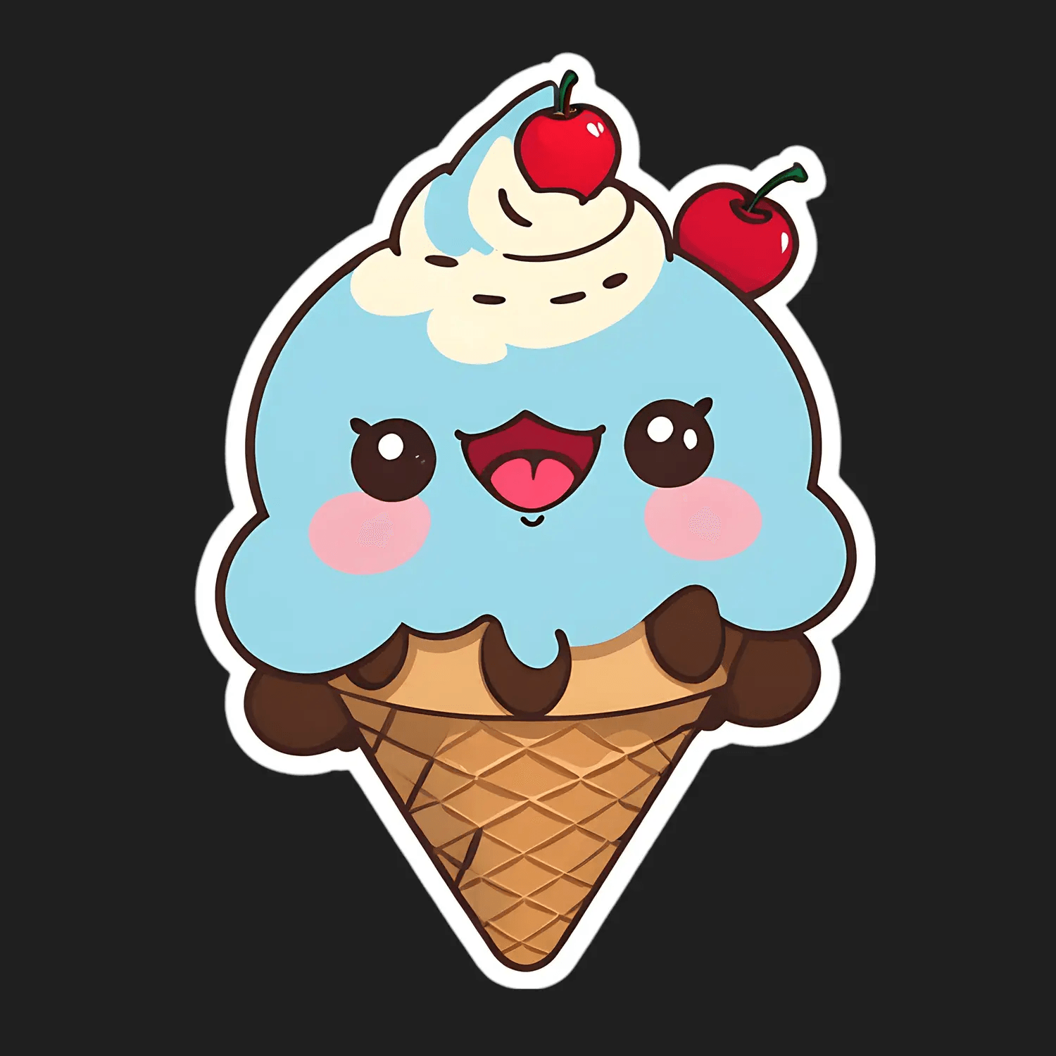 Cute Ice Cream - Sticker - Heat Press Transfer