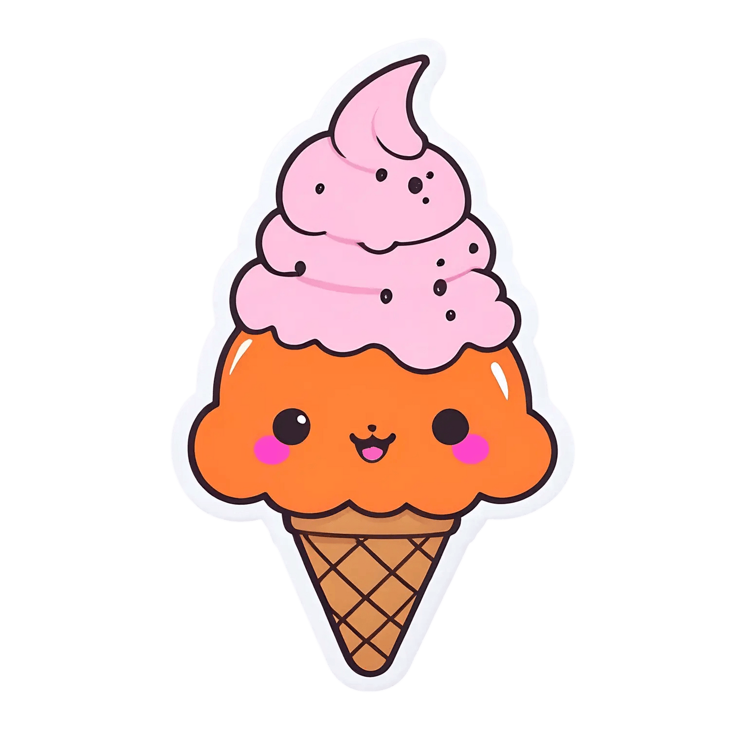 Cute Ice Cream - Sticker - Heat Press Transfer