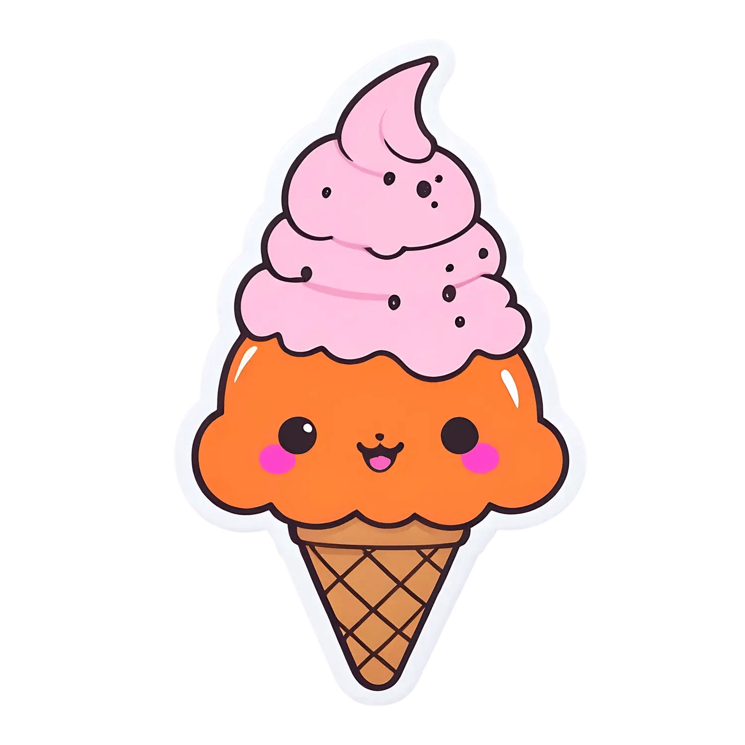 Cute Ice Cream - Sticker - Heat Press Transfer