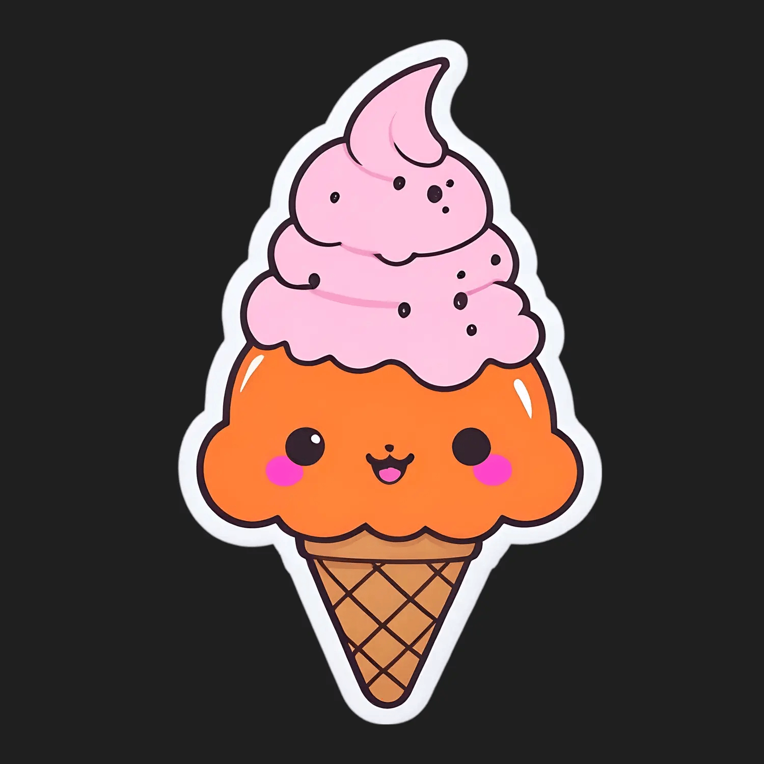 Cute Ice Cream - Sticker - Heat Press Transfer