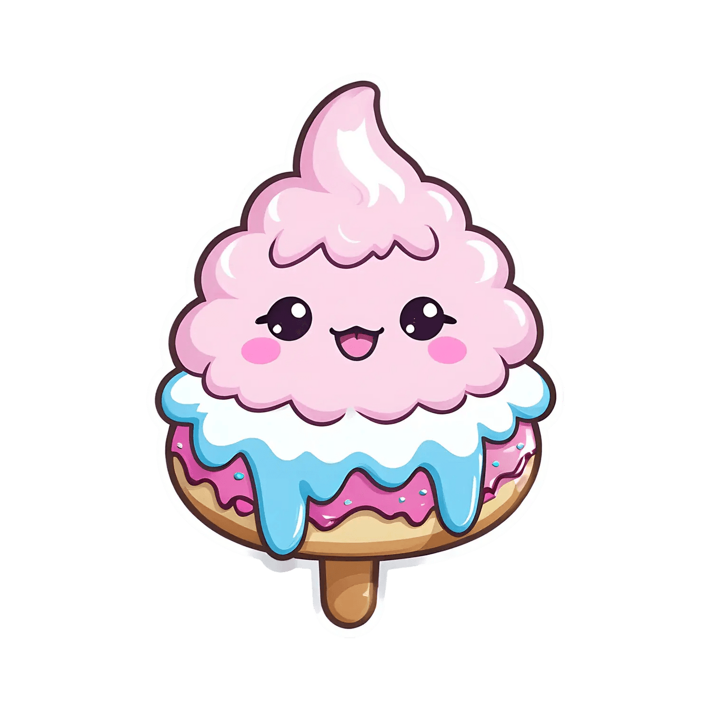 Cute Ice Cream - Sticker - Heat Press Transfer