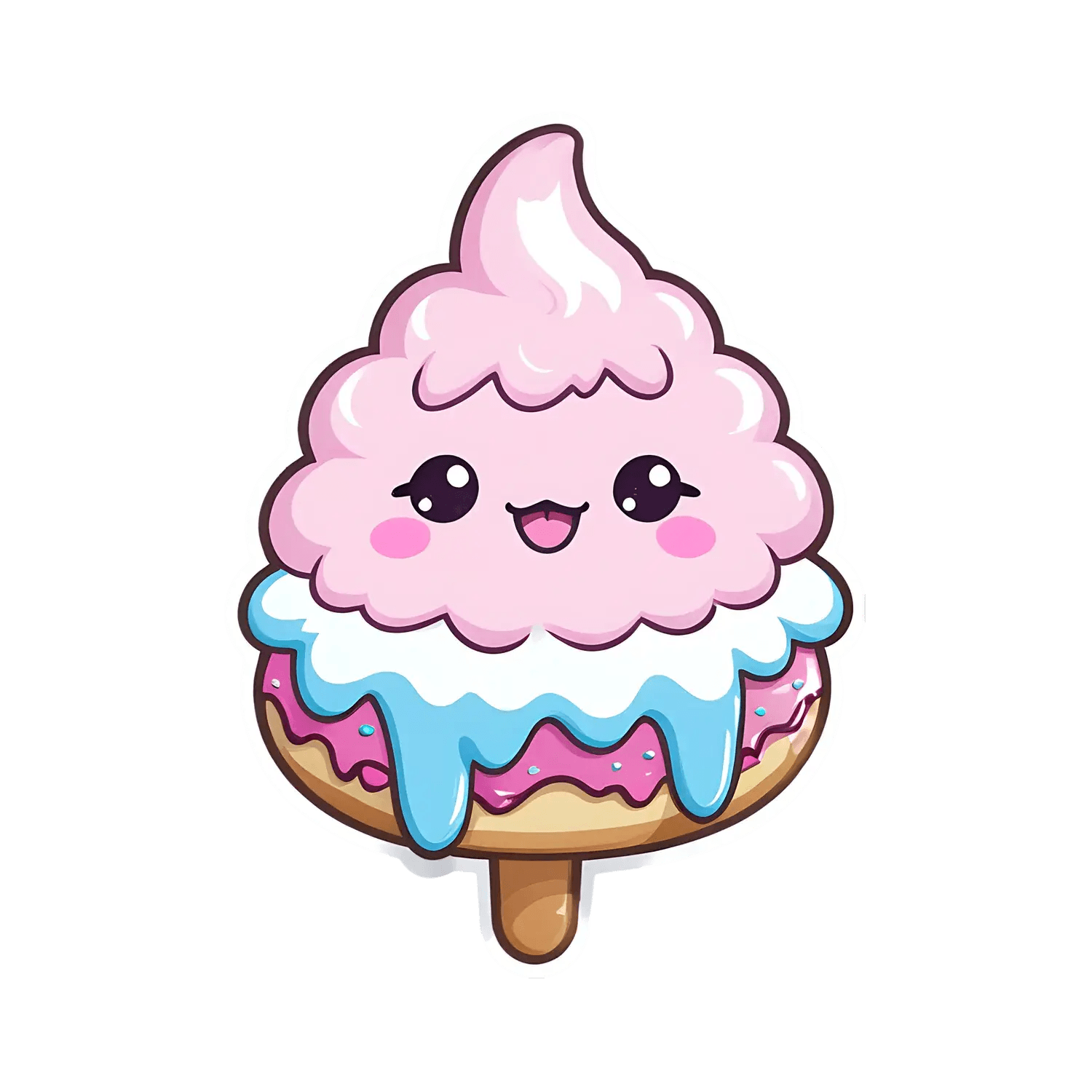Cute Ice Cream - Sticker - Heat Press Transfer