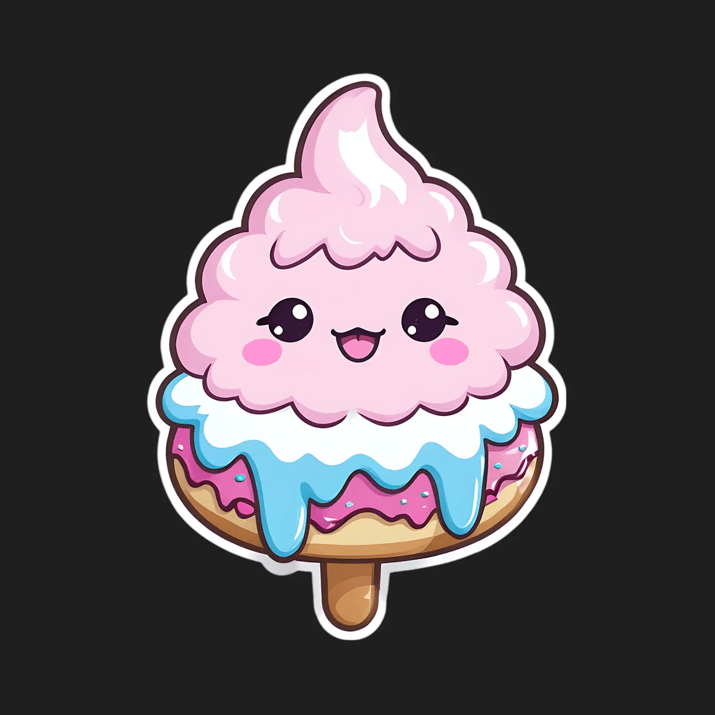 Cute Ice Cream - Sticker - Heat Press Transfer