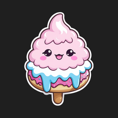 Cute Ice Cream - Sticker - Heat Press Transfer