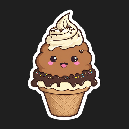 Cute Ice Cream - Sticker - Heat Press Transfer