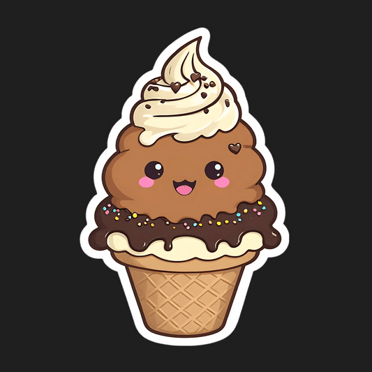 Cute Ice Cream - Sticker - Heat Press Transfer