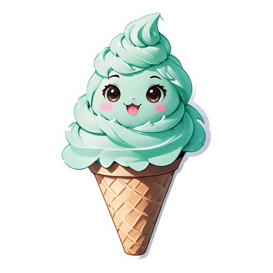 Cute Ice Cream - Sticker - Heat Press Transfer
