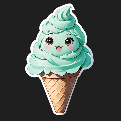 Cute Ice Cream - Sticker - Heat Press Transfer