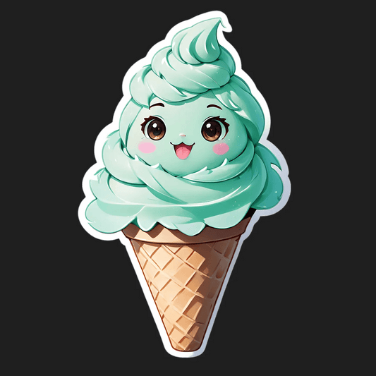 Cute Ice Cream - Sticker - Heat Press Transfer