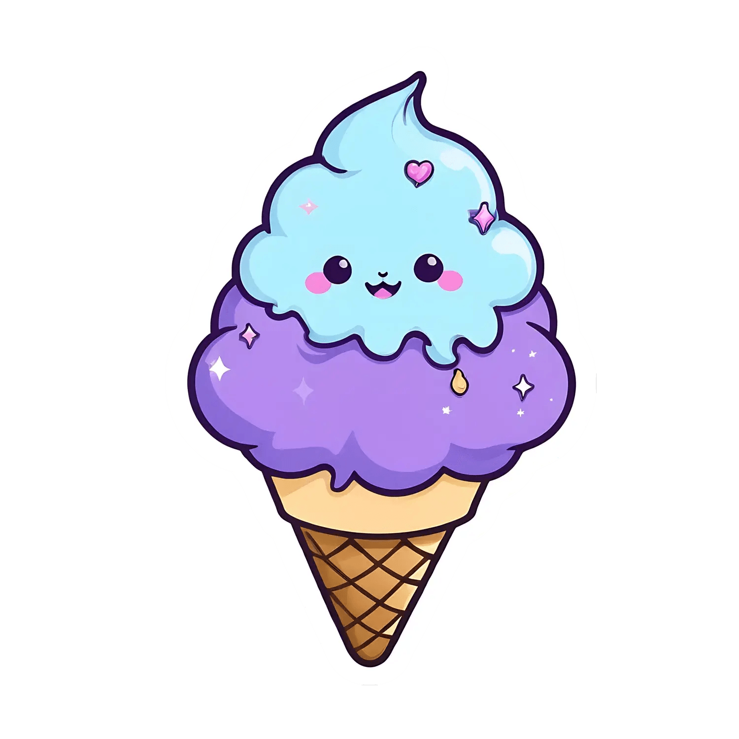 Cute Ice Cream - Sticker - Heat Press Transfer