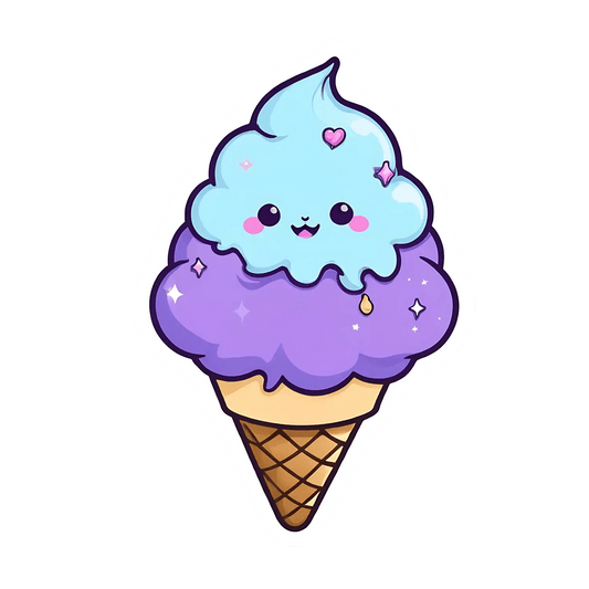 Cute Ice Cream - Sticker - Heat Press Transfer