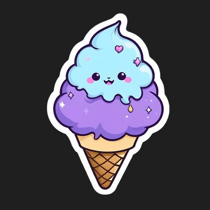 Cute Ice Cream - Sticker - Heat Press Transfer