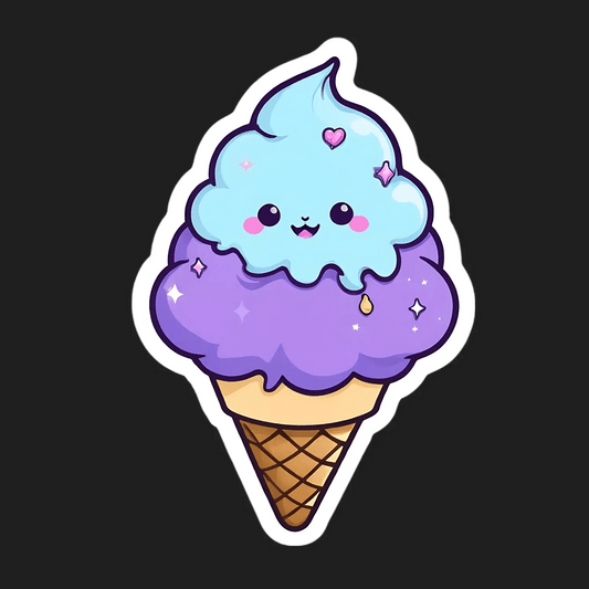 Cute Ice Cream - Sticker - Heat Press Transfer