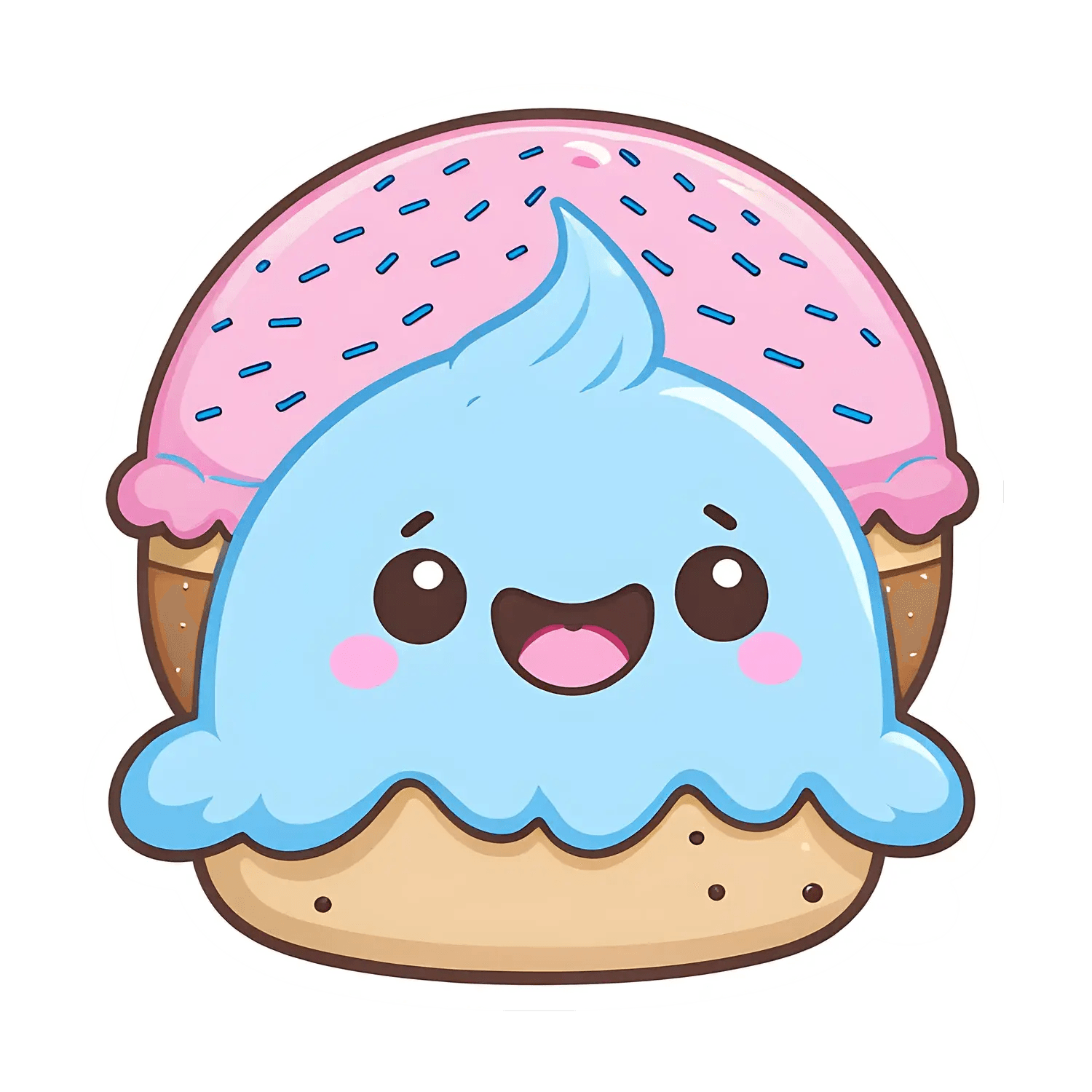 Cute Ice Cream Sticker - UV DTF Design - Heat Press Transfer