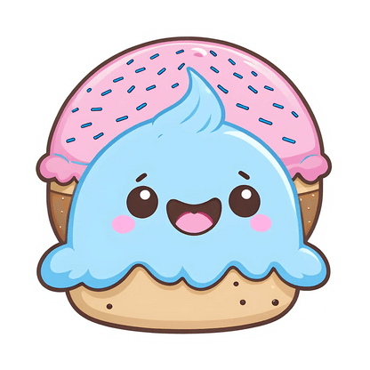 Cute Ice Cream Sticker - UV DTF Design - Heat Press Transfer