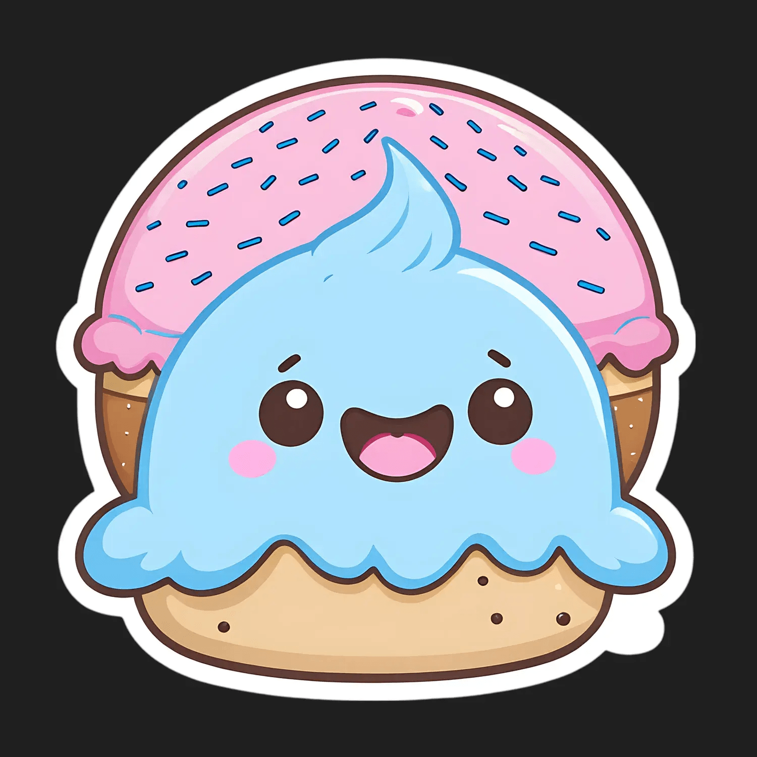 Cute Ice Cream Sticker - UV DTF Design - Heat Press Transfer