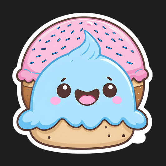 Cute Ice Cream Sticker - UV DTF Design - Heat Press Transfer