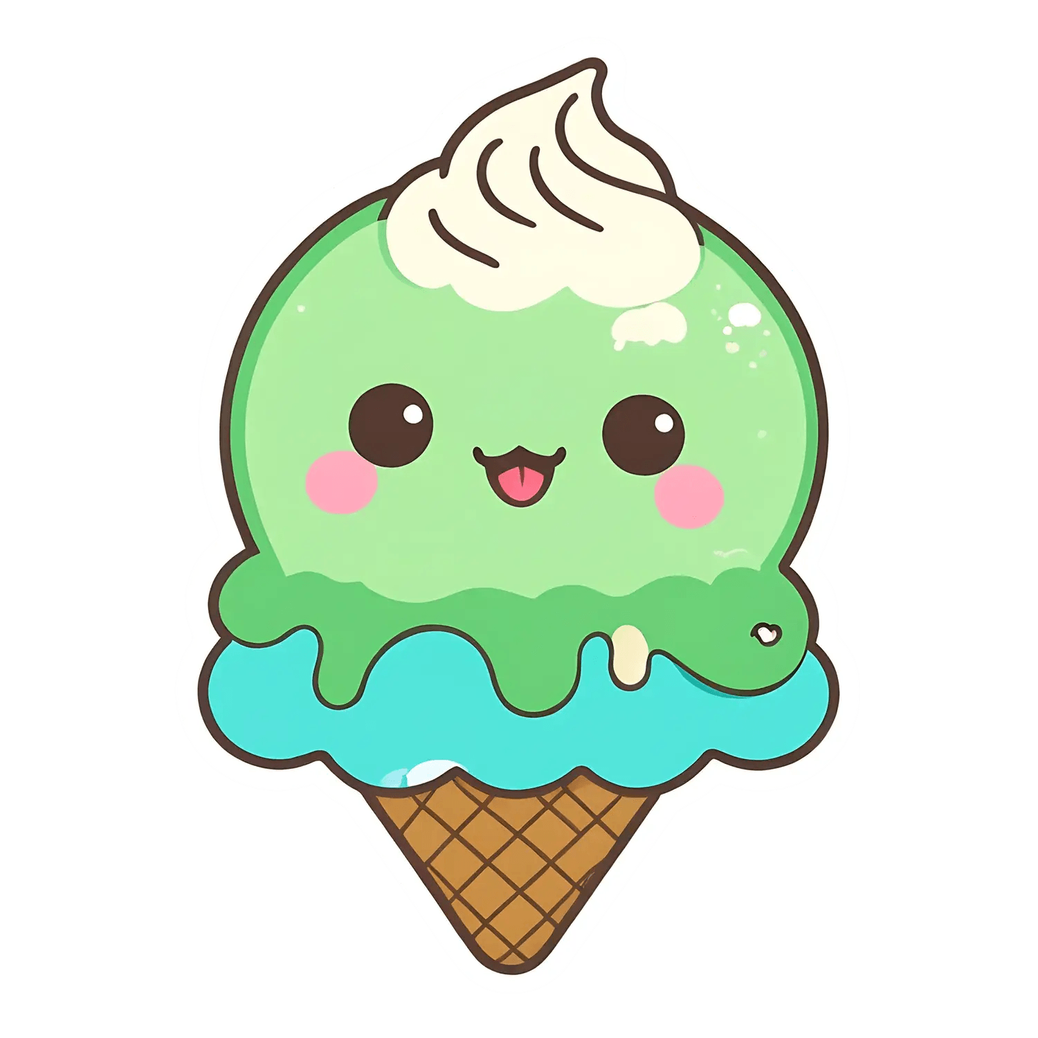 Cute Ice Cream - Sticker for Kids - Heat Press Transfer