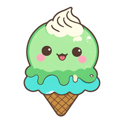 Cute Ice Cream - Sticker for Kids - Heat Press Transfer