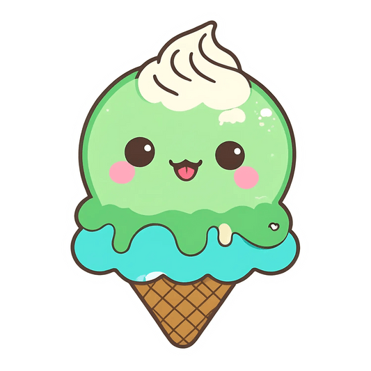 Cute Ice Cream - Sticker for Kids - Heat Press Transfer