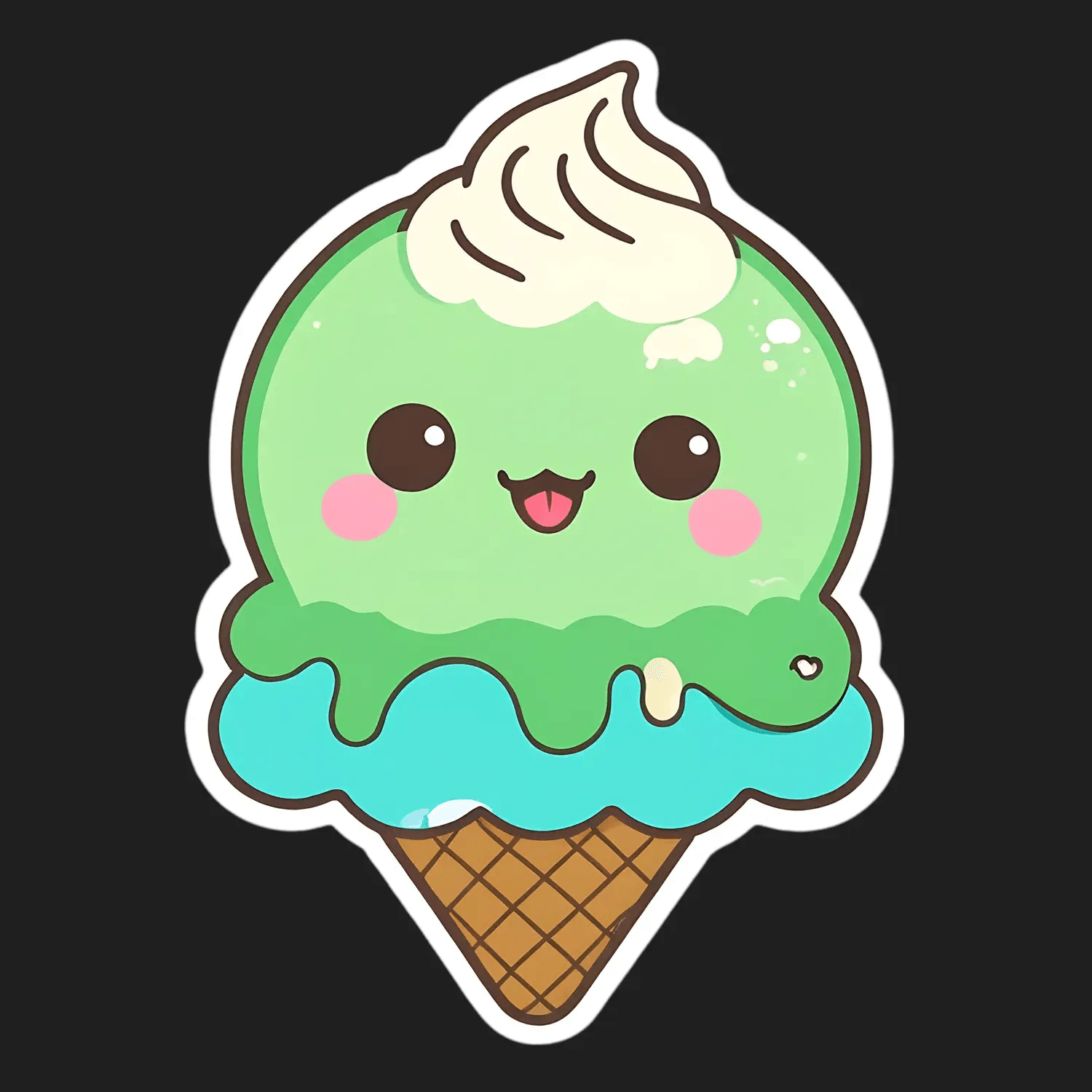 Cute Ice Cream - Sticker for Kids - Heat Press Transfer
