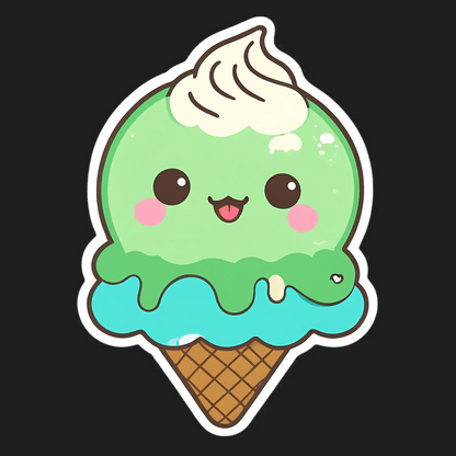 Cute Ice Cream - Sticker for Kids - Heat Press Transfer