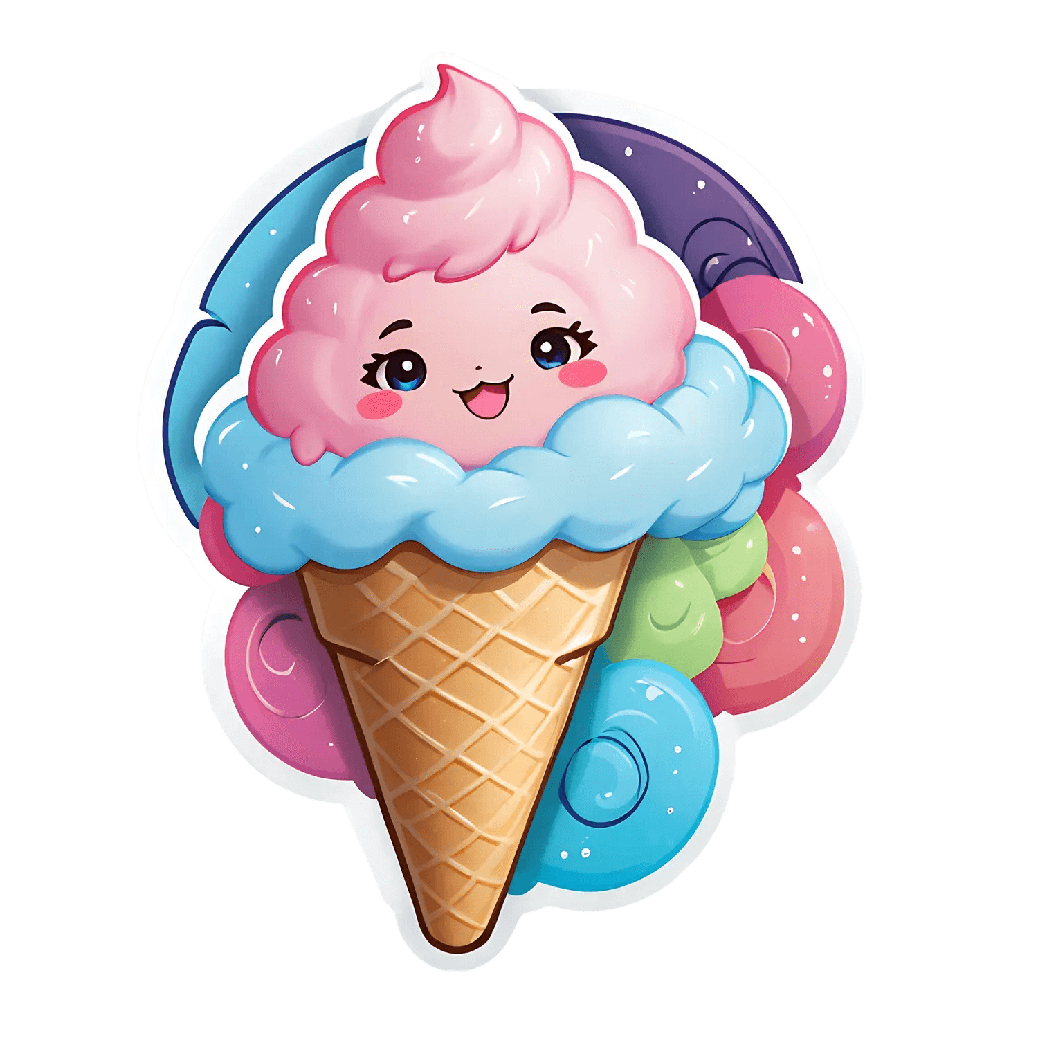 Cute Ice Cream - Vinyl Sticker - Heat Press Transfer