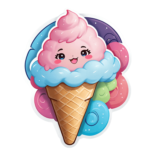 Cute Ice Cream - Vinyl Sticker - Heat Press Transfer