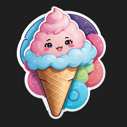 Cute Ice Cream - Vinyl Sticker - Heat Press Transfer