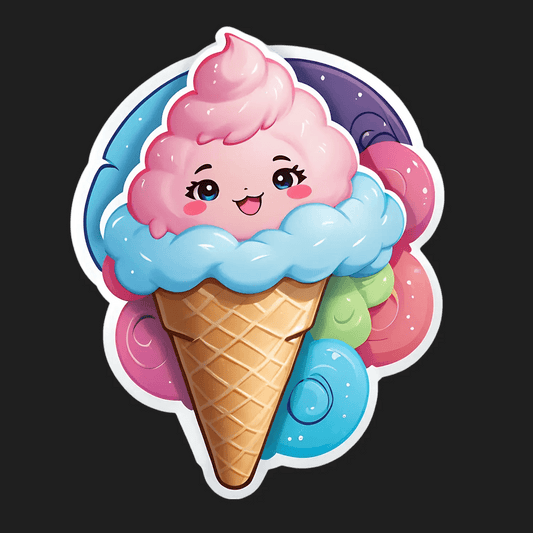 Cute Ice Cream - Vinyl Sticker - Heat Press Transfer