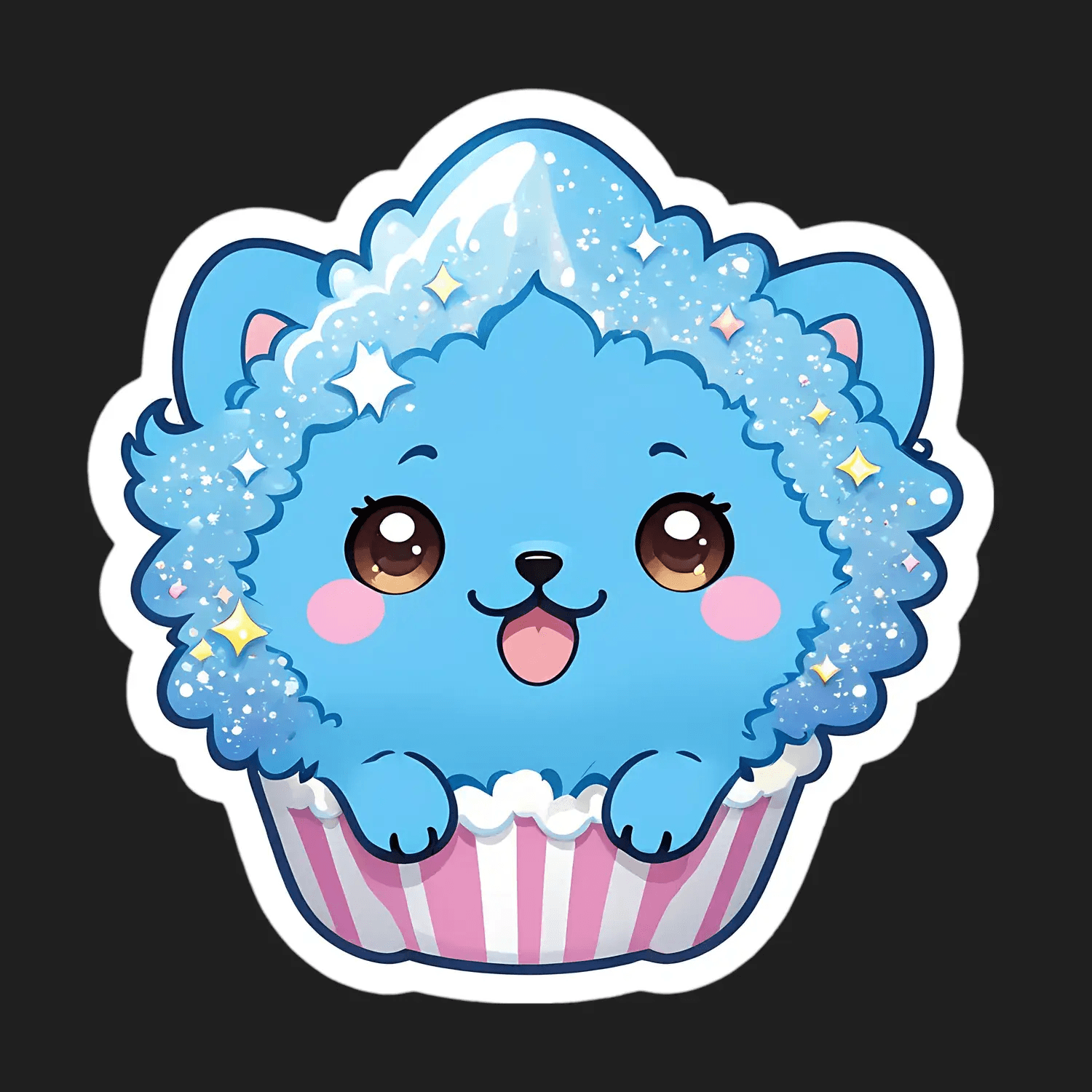 Cute Kawaii Cupcake - Sticker - Heat Press Transfer