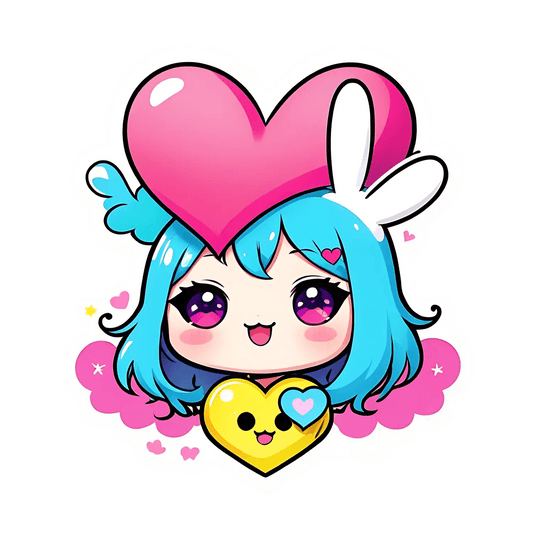 Cute Kawaii Heart - Sticker - Heat Press Transfer